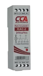 relé acoplador cca rac 2 24vac/vdc 2 contatos reversíveis